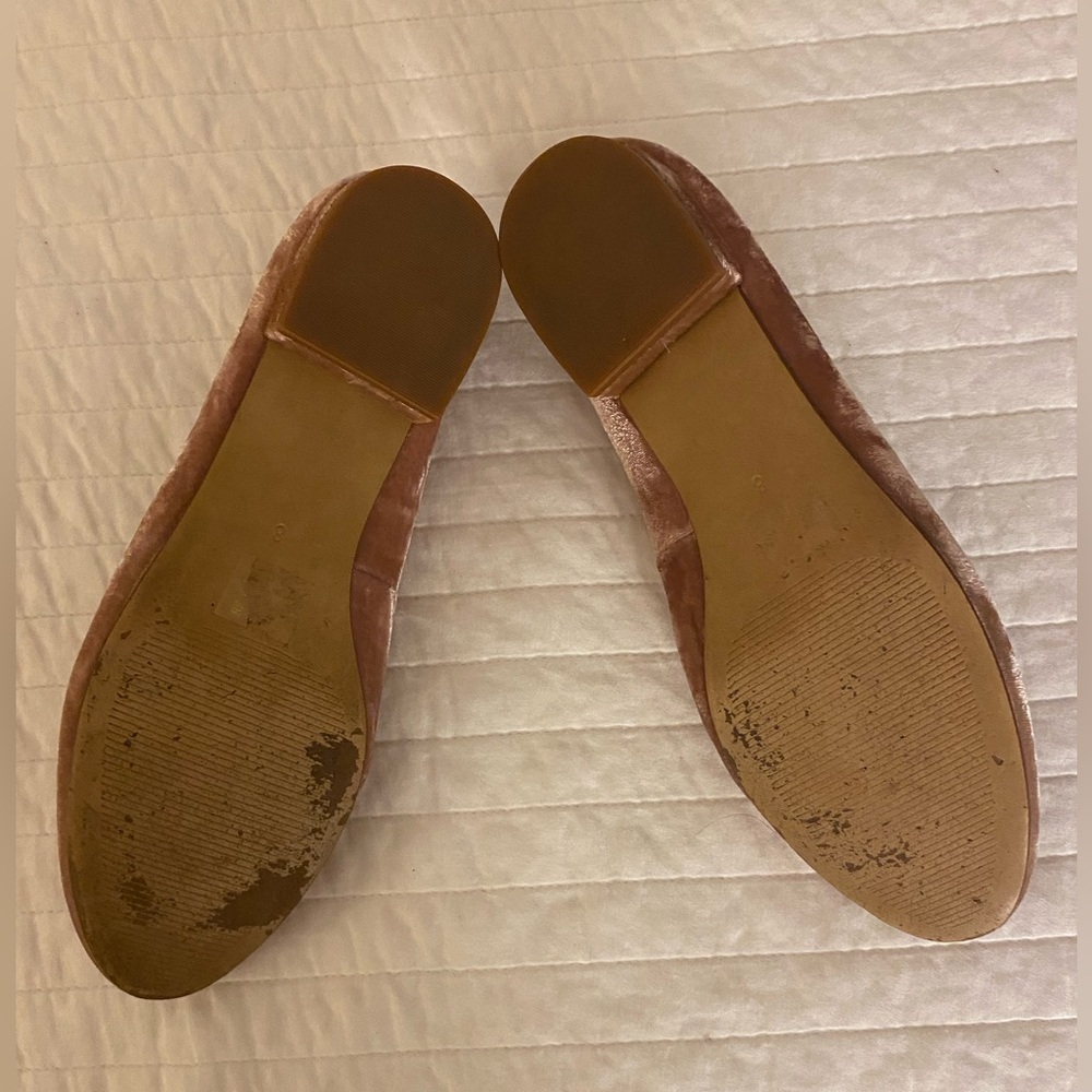 Madewell Leia blush pink velvet flats 8 - Picture 5 of 5